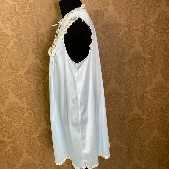 Vintage 60s 70s Glammy Cottagecore Victorian Romantic Nightgown Lingerie - Picture 4 of 10